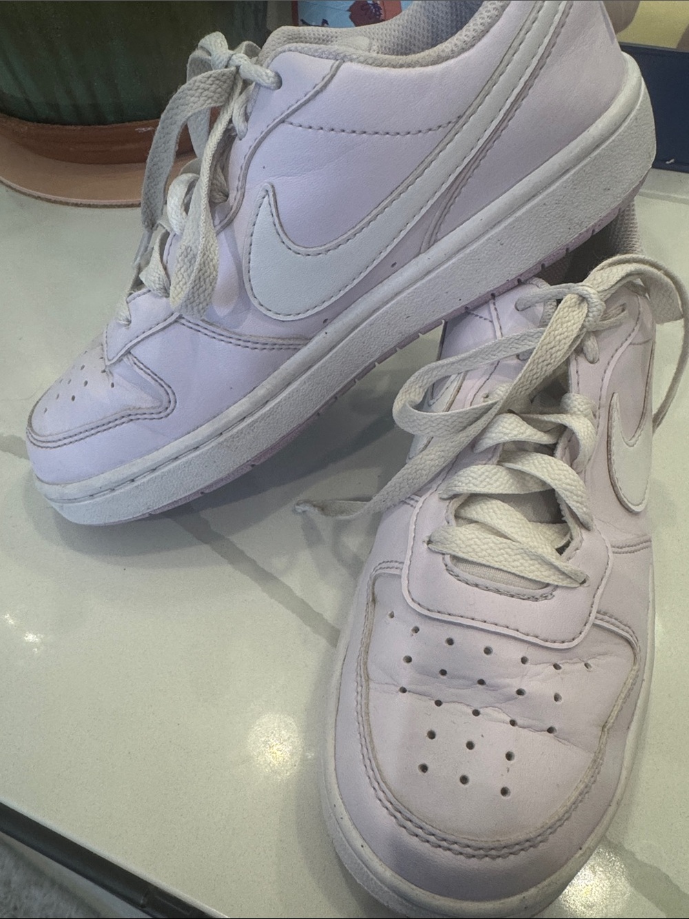 Nike Light Purple and White Low-Top Sneakers